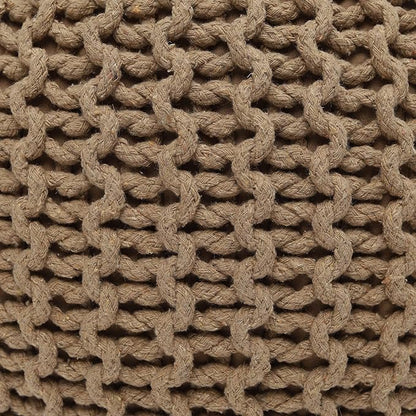 REDEARTH · Round Pouf Ottoman - Hand Knitted Cable Boho Poof Home Décor Pouffe Circular Footrest for Living Room - Nursery - Bedroom - Lounge 100% Cotton (19.5”x19.5”x14”) - Beige, Set of 2