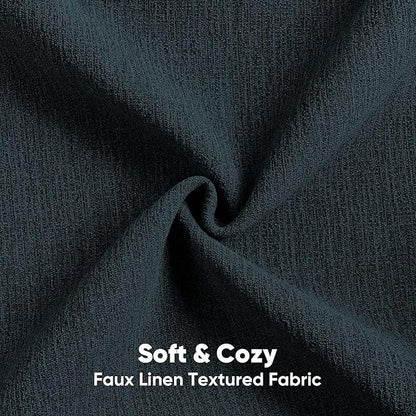 FUTEI Navy Blue Chenille Decorative Throw Pillow Covers 22x22 Inch Set of 2,Soft Cozy Faux Linen Textured Cushion Case,Farmhouse Home Decor for Couch Living Room