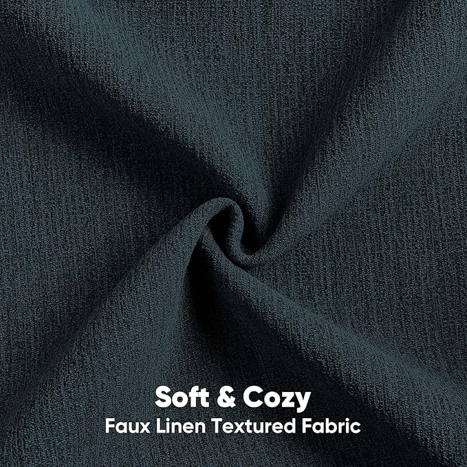 FUTEI Navy Blue Chenille Decorative Throw Pillow Covers 16x16 Inch Set of 2,Soft Cozy Faux Linen Textured Cushion Case,Farmhouse Home Decor for Couch Living Room