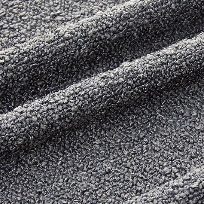 Mixhug Decorative Boucle Throw Pillow Covers, Dark Gray, 20 x 20 Inches, Pack of 2 - Textured Boho Pillow Covers for Couch and Bed