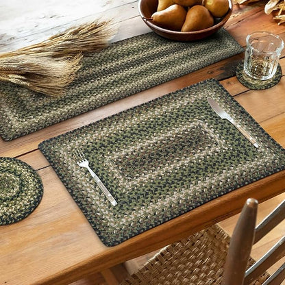 Homespice Pinecone Jute Woven Coasters 4", Warm Country Rustic Decor, Set of 6, Green - Durable, Absorbs Moisture, Easy to Clean and Protects Furniture