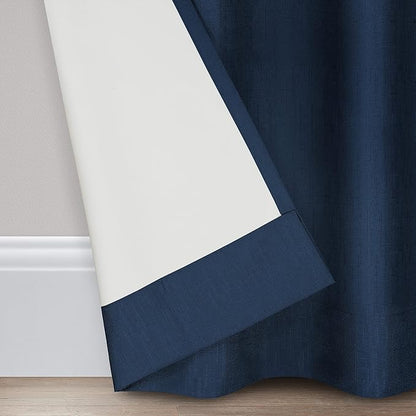ECLIPSE Kendall Modern Blackout Thermal Rod Pocket Window Curtain for Bedroom or Living Room (1 Panel), 42" x 54", Denim