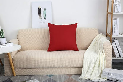 TangDepot Cotton Solid Throw Pillow Covers, 24" x 24" , Deep Red, 1 Count (Pack of 1)