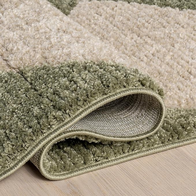 Nuloom Marissa Green/Ivory, 5'3" x 7'6", Diamond, Tassel, Soft and Cozy, High Traffic, Stain Resistant, Easy Clean, Durable Area Rug for Bedroom, Living Room, Dining Space, Den, Foyer, Entryway