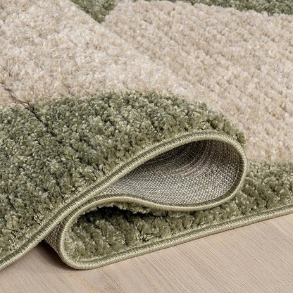Nuloom Marissa Green/Ivory, 5'3" x 7'6", Diamond, Tassel, Soft and Cozy, High Traffic, Stain Resistant, Easy Clean, Durable Area Rug for Bedroom, Living Room, Dining Space, Den, Foyer, Entryway