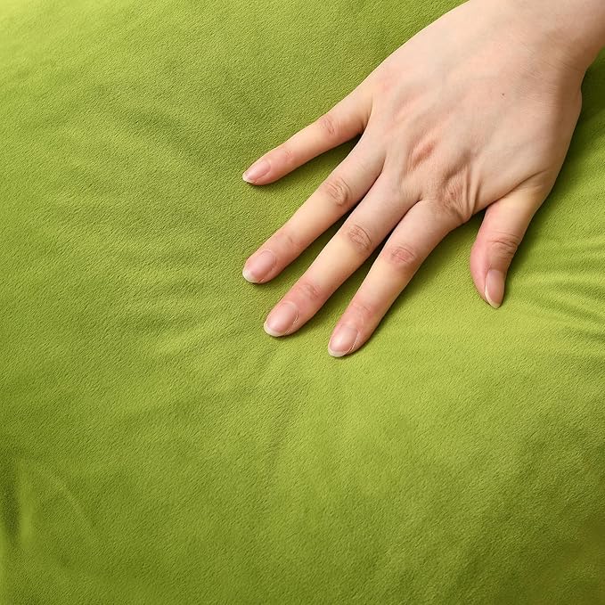 20x20 Velvet Pillow Covers Set of 2 Grass Green Decorative Square Throw Pillowcase Soft Solid Cushion Covers for Bedroom Living Room Outdoor Indoor Decoration