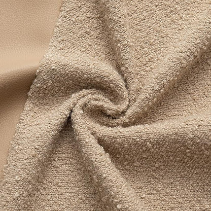 MIULEE Boucle Throw Pillow Covers 18x18 Inch Set of 2 Khaki Faux Leather Textured Decorative Pillow Cases Boho Farmhouse Accents Cushion Covers for Couch Bed Livingroom Home Decor