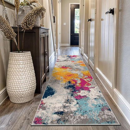 Rugshop Sky Collection Modern Abstract Runner Rug 2'7" x 12' Multi