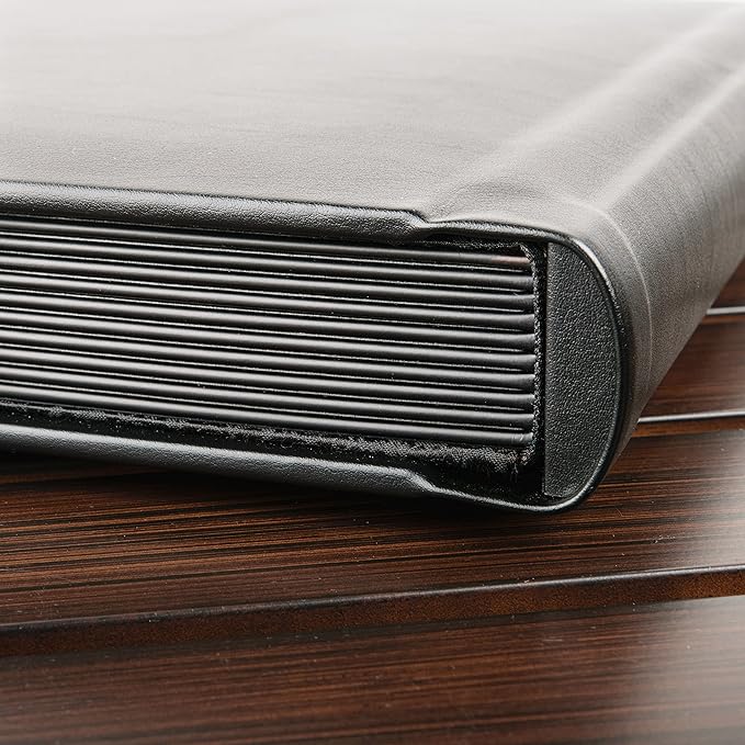 Tuscany Albums Professional Leatherette Bound Slip-in Photo Album 8x10 (10 Page), Black/Black