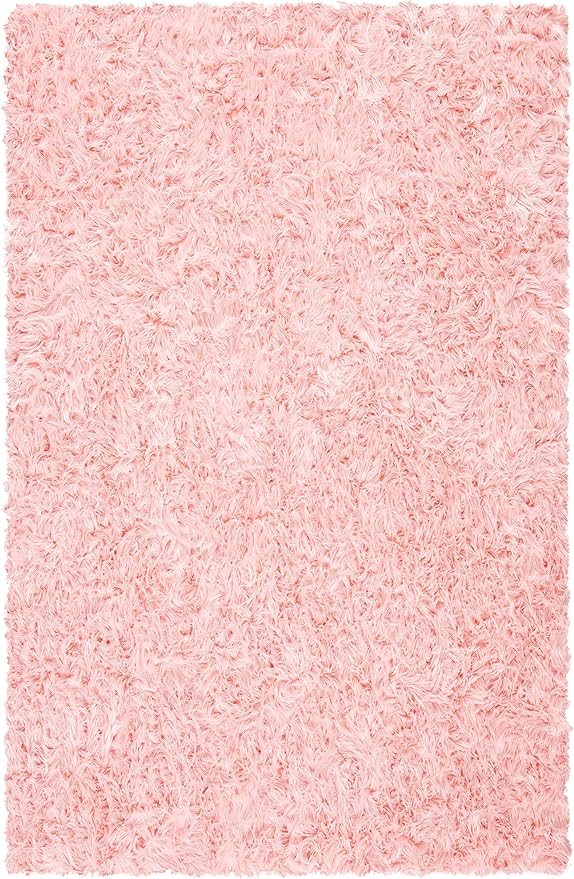 SAFAVIEH Faux Sheep Skin Collection 5' x 7' Pink FSS235G Silken Glam 2.35-inch Thick Area Rug