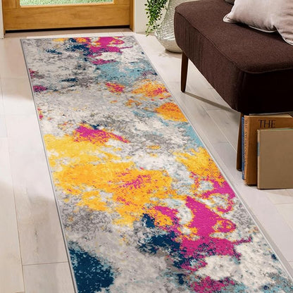 Rugshop Sky Collection Modern Abstract Runner Rug 2' x 10' Multi
