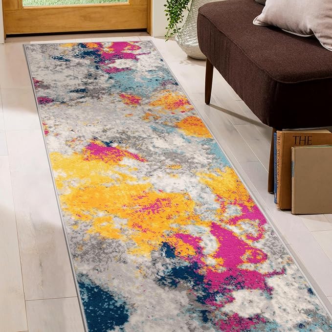 Rugshop Sky Collection Modern Abstract Runner Rug 2' x 7' Multi
