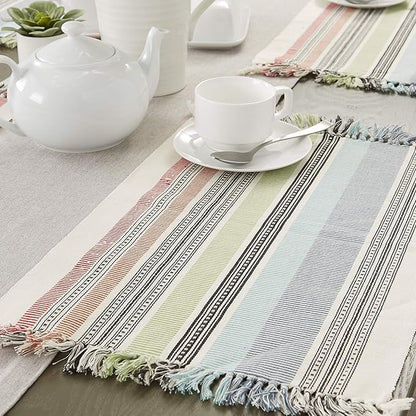DII Variegated Tabletop Collection, Placemat Set3x19, Mediterranean, 6 Piece