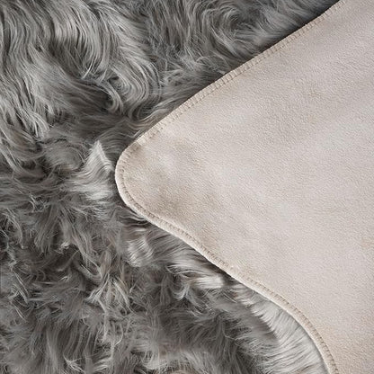 SAFAVIEH Faux Sheep Skin Collection 3' x 5' Grey FSS115D Silken Glam 2.35-inch Thick Area Rug
