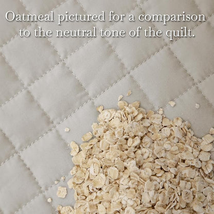 Southshore Fine Living, Inc. Full/Queen Quilt Bedding Set, Microfiber Quilts Queen Size, Coverlet, Stain & Pet Hair Resistant Bedding, Full Size Bedspread with 2 Pillow Shams, Bone