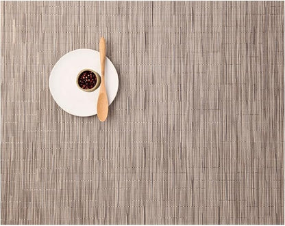 Chilewich Bamboo Placemats Set of 4 - Woven Rectangle Placemats - Reusable, Stain-Resistant, Indoor/Outdoor Tabletop Protection - 18.5" x 13.5" - Dune