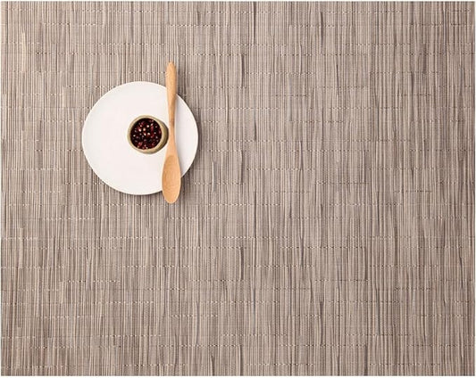 Chilewich Bamboo Placemats Set of 4 - Woven Rectangle Placemats - Reusable, Stain-Resistant, Indoor/Outdoor Tabletop Protection - 18.5" x 13.5" - Dune