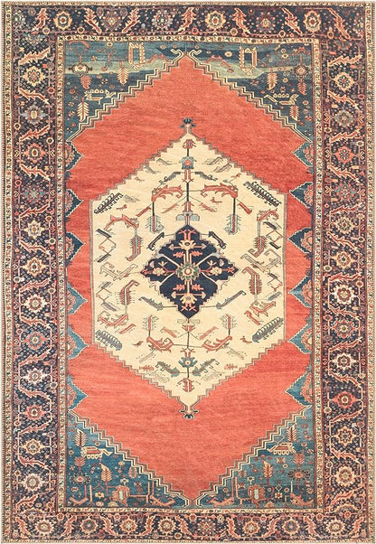 Keen Home Design 8x10 Rug - Machine Washable Area Rug with Non-Slip Backing, Ideal for Living Room, Dining Room, Bedroom - Vintage, Easy Clean, Durable, Low Pile Rug - (8' x 10')