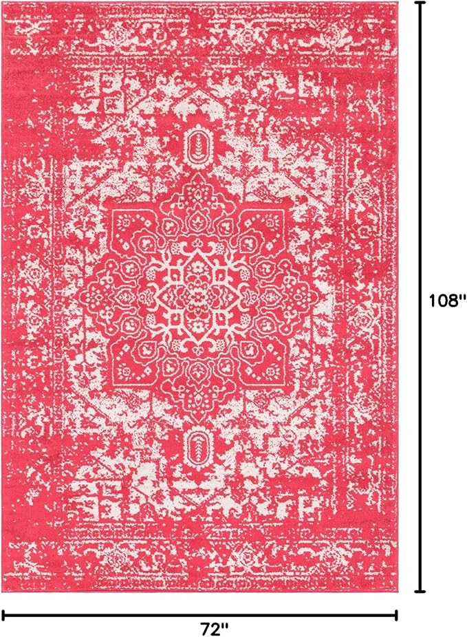 Rugs.com Arlington Collection Rug – 6' x 9' Pink Medium-Pile Rug Perfect for Living Rooms, Large Dining Rooms, Open Floorplans