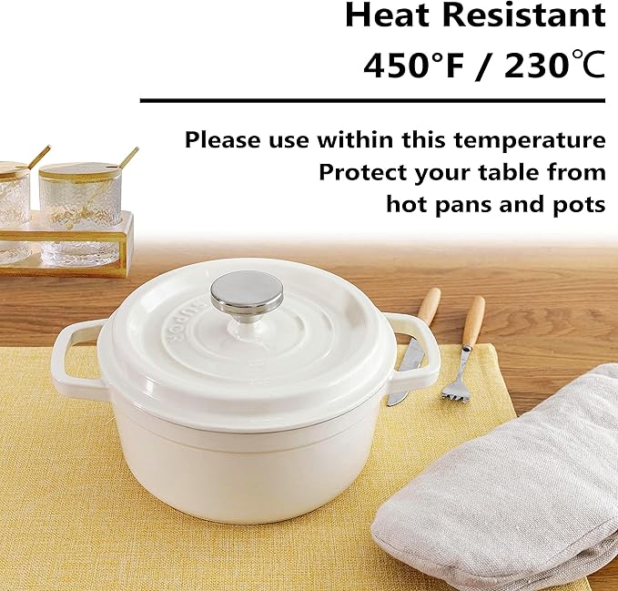 Home Brilliant Cloth Placemats Set of 4 Linen Placemat Washable Heat Resistant Dining Table Place Mats for Kitchen Table Holiday Dinner Fall Decoration, Yellow
