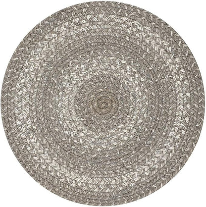 Homespice Grey Cloud Jute Woven Round Placemats Set of 6, 15", Warm Country Decor, Grey Table Mats - Vibrant Colors, Durable, Easy to Clean and Protects Furniture