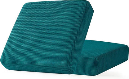 CHUN YI 2Piece Stretch Couch Cushion Covers, Sofa Seat Slipcovers for Pets, Suitable for Armchair Loveseat Sofa with Spandex Jacquard Washable Fabric (2Piece,Teal)