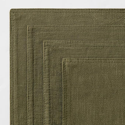 MIULEE Olive Green Linen Pillow Covers Pack of 4 Decorative Natural Solid Throw Pillow Covers Soft Accent Boho Farmhouse Couch Pillowcases Modern Spring Decors for Living Room Bed Sofa 20x20 Inch