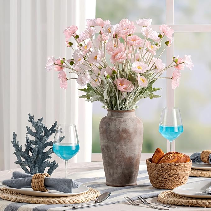 Ceramic Rustic Vase, 11 Inch Large Flower Vase Tall Farmhouse Decorative Vase Floral Pottery Vases for Home Decor Table Living Room Entryway Mantel Bedroom Bathroom Kitchen - Rustic