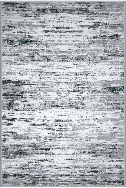 Modern Abstract Entryway Rug Indoor 2x3 Washable Rug Non-Slip Soft Small Area Rug Black Grey White Kitchen Mats Thin Print Faux Wool Floor Carpet Throw Rugs for Entrance Bedroom Home Decor