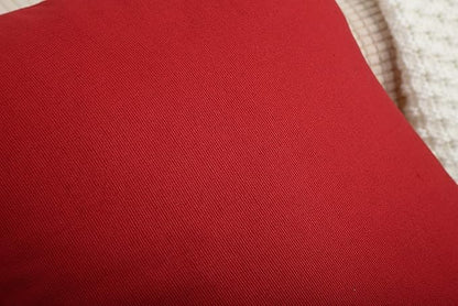 TangDepot Cotton Solid Throw Pillow Cover, 14 INCH x 14 INCH, Deep Red