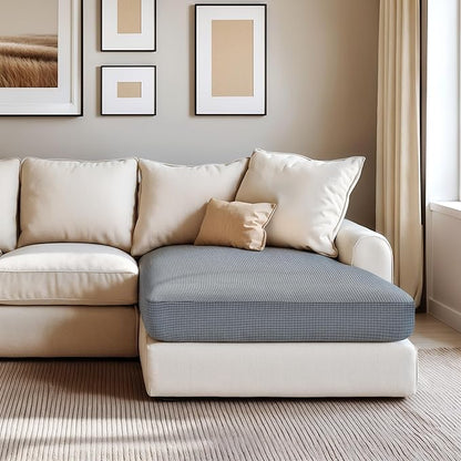 Hokway Stretch Chaise Cover Individual Couch Cushion Slipcovers Reversible Cushion Protector Slipcovers Sofa Cushion Protector Covers (Chaise Cover, Lightgrey)