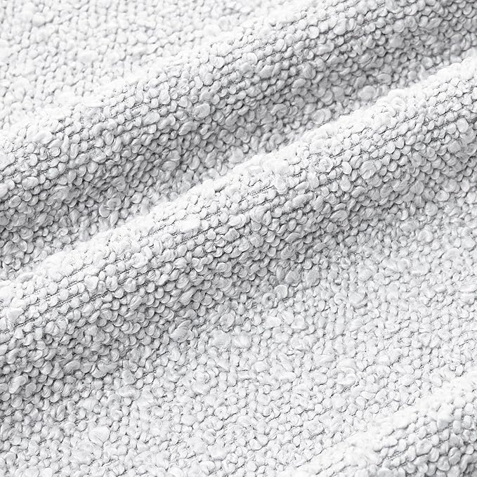 Mixhug Decorative Boucle Throw Pillow Covers, Light Gray, 20 x 20 Inches, Pack of 2 - Textured Boho Pillow Covers for Couch and Bed