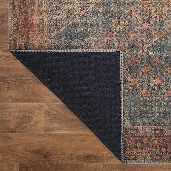 Keen Home Design 2x7 Rug - Machine Washable Runner Rug with Non-Slip Backing, Ideal for Hallway, Entryway, Kitchen, Laundry Room - Vintage, Easy Clean, Durable, Low Pile Rug - (2'6" x 7')