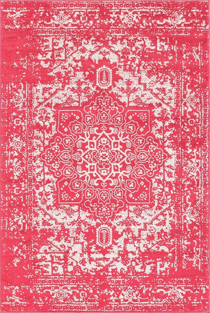Rugs.com Arlington Collection Rug – 6' x 9' Pink Medium-Pile Rug Perfect for Living Rooms, Large Dining Rooms, Open Floorplans