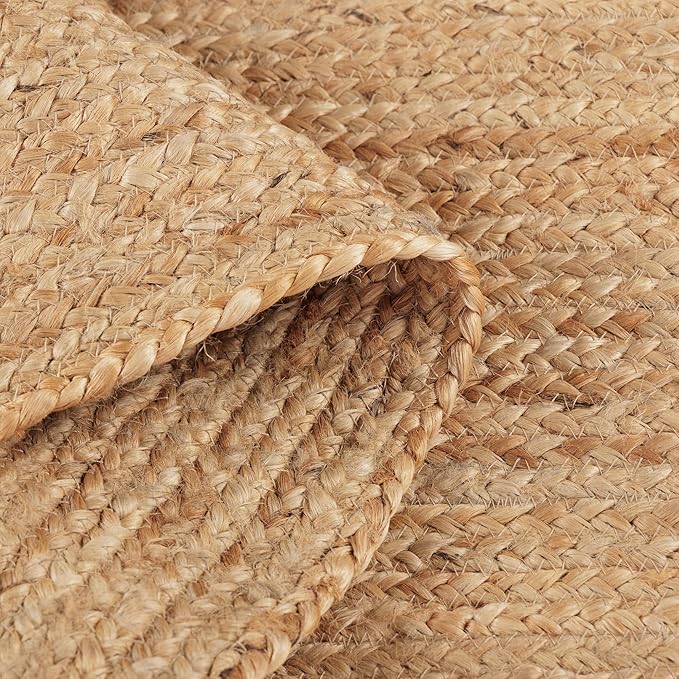REDEARTH · Round Area Rug - 10 Feet Braided Natural Jute Rug- Artisan Made Reversible Boho Jute Rugs for Bedroom - Kitchen - Living Room - Farmhouse - Aesthetic Home Decor - Handmade Vintage Decor