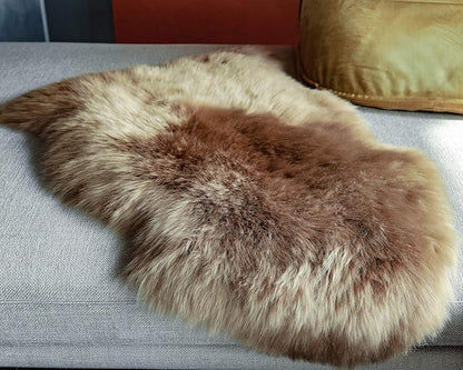 WaySoft New Zealand Sheepskin Area Rug – Genuine Fluffy Wool, Multiple Sizes, Bedroom or Living Room Decor(2ft x 3ft,Umber)