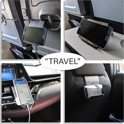Airplane Travel Essentials for Flying Flex Flap Cell Phone Holder & Flexible Tablet Stand for Desk, Bed, Treadmill, Home & in-Flight Airplane Travel Accessories - Travel Must Haves Cool Gadgets
