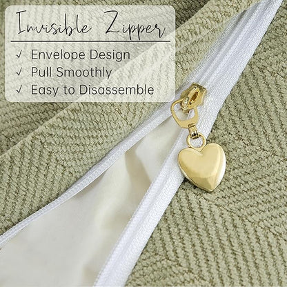 ZWJD Sage Green Pillow Covers 18x18 Set of 2 Chenille Throw Pillow Covers with Elegant Design Soft and Luxurious Decorative Throw Pillows for Couch, Bed, and Home Decor