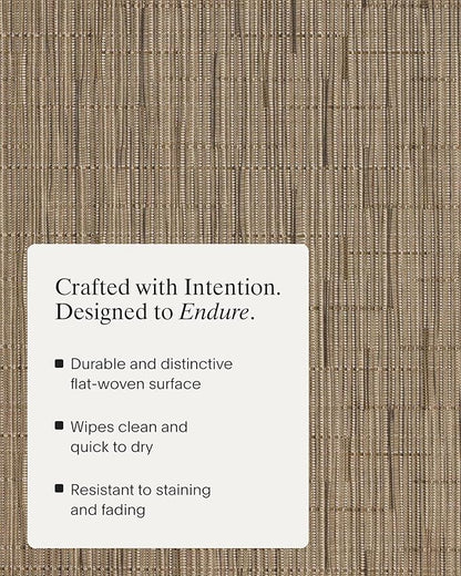Chilewich Bamboo Placemats Set of 4 - Woven Rectangle Placemats - Reusable, Stain-Resistant, Indoor/Outdoor Tabletop Protection - 18.5" x 13.5" - Camel