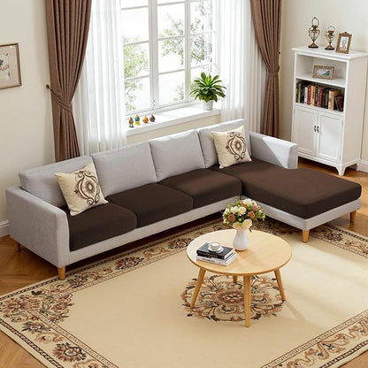 Hokway Chaise Cover Set Individual Couch Cushion Slipcovers Reversible Cushion Protector for L-Shape Sofa