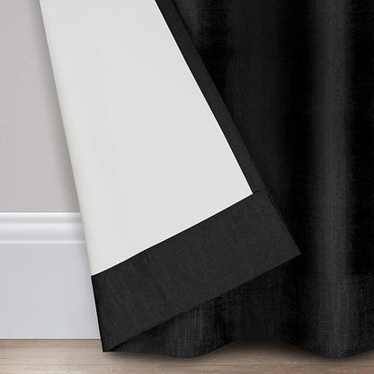 ECLIPSE Kendall Modern Blackout Thermal Rod Pocket Window Curtain for Bedroom or Living Room (1 Panel), 42" x 95", Black