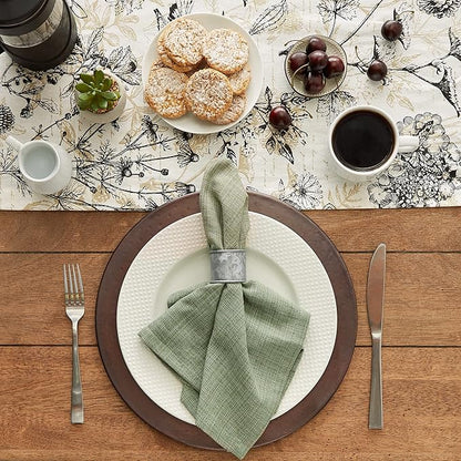 DII Variegated Tabletop Collection, Napkin Set, 20x20, Artichoke Green, 6 Piece