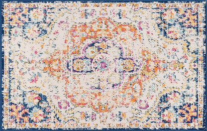 Rugshop Vintage Distressed Bohemian Area Rug for Living Room,Bedroom,Hallway Kitchen Entryway – Vibrant Multi-Color Tribal Design, 2'7" x 4'