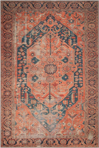 Keen Home Design 9x12 Rug - Machine Washable Area Rug with Non-Slip Backing, Ideal for Living Room, Dining Room, Bedroom - Vintage, Easy Clean, Durable, Low Pile Rug - (9' x 12')