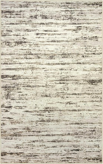 Modern Abstract Small Area Rug Indoor 3x5 Washable Rug Non-Slip Soft Entryway Rug Beige Kitchen Mats Thin Print Faux Wool Floor Carpet Throw Rugs for Entrance Bedroom Office Home Decor