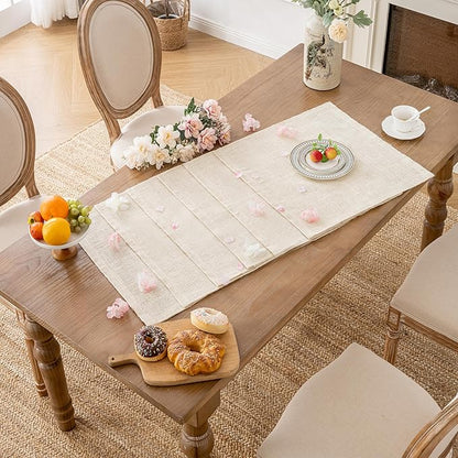Shatex Jute Placemats Set of 6,14x19Inch Rustic Placemat for Kitchen Dining Table Wedding Party Ceremony，Off-White