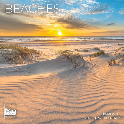 Beach Calendar 2026 | 12" x 24" Open | Giftable Paradise Calendar 2026 | Thick & Sturdy Paper for Planning | Pacific Waters Press (Beaches)