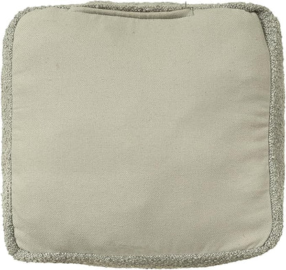 L. R. Resources, Inc. LR Home Handmade Contemporary Solid Boucle Indoor Medium Pouf Ottoman, Green | Cube for Living Room, Bedroom & Dorm Decor | 18 x 18 x 18 Stuffed Ottoman for Seating