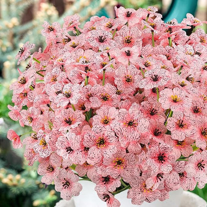 MACTING Artificial Flowers for Outdoors 12 Bundles Fake Flowers UV Resistant Faux Plastic Plants No Fade for Hanging Planters Window Patio Porch Garden Home Indoor Outdoor Summer Decorations(Pink)