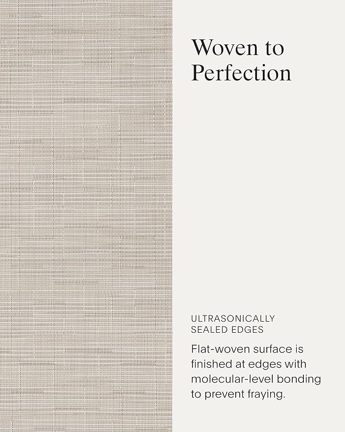 Chilewich Bamboo Placemats Set of 4 - Woven Oval Placemats - Reusable, Stain-Resistant, Indoor/Outdoor Tabletop Protection - 19" x 14" - Chino